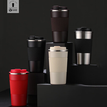 Vanow保温杯咖啡杯陶瓷内胆男女学生便携车载年会定制刻字水杯子