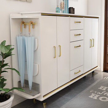 京胜树 斯帕克实木鞋柜玄关轻奢入户进门实木多层鞋柜家用门口过道大