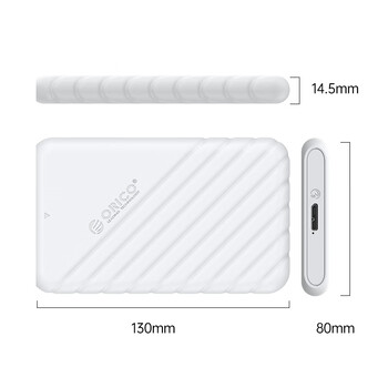 奥睿科（ORICO）移动硬盘盒2.5英寸USB3.0 SATA串口台式机笔记本外置盒固态机械SSD硬盘盒子 白25PW1