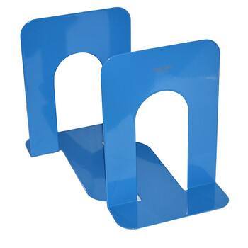 得力（deli）9262书立铁书立架办公室书隔创意书立书夹书靠书挡阅读架学生 蓝色2片/付 2付