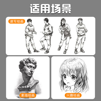 尼奥尼（NYONI）炭笔美术生专用素描铅笔初学者绘画速写学生联考艺考试专业工具-特软12支/盒