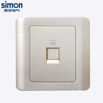 西蒙(SIMON) 开关插座面板 C3系列 一位电脑插座 86型面板 香槟金色 C35218-56 电工电料