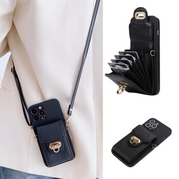 酷件皮质斜挎手机壳苹果15promax适用新款情侣iphone14硅12胶11软x壳s