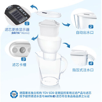 碧然德 德国BRITA 过滤净水器3.5L 除氯去水垢 净水壶滤水壶 Marella 海洋系列 【一壶七芯】