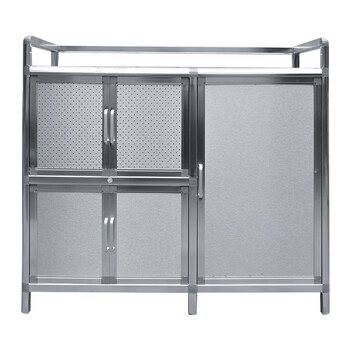 玖曌加厚拉丝不锈钢灶台柜煤气柜家用厨房柜收纳柜简易储物柜子两层五门长1宽45高 单门 图片价格品牌报价 京东