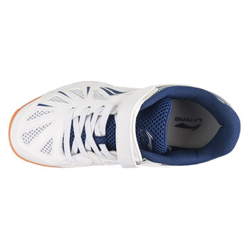李宁乒乓球鞋儿童款男童女童运动鞋透气防滑牛筋底APTP004-4白蓝34