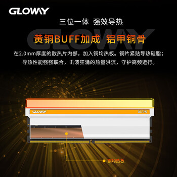 光威（Gloway）32GB(16GBx2) DDR5 6400 台式机内存条 神策 RGB灯条 海力士A-die CL32 皓月白 AI电脑配件升级