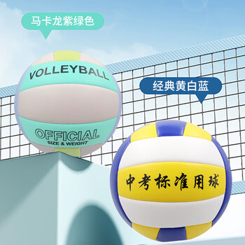 凯威（CAMEWIN）排球5号中考学生机缝PVC沙滩加厚马卡龙色硬排比赛训练五号软排球