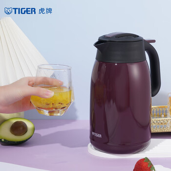虎牌（TIGER）不锈钢便携式热水瓶真空保温壶PWM-A16C-VA葡萄紫1.6升