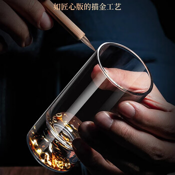 品喻（PINYU）金山二两白酒杯带刻度套装家用高端玻璃酒杯100ml分酒器酒具高档