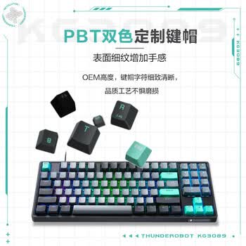 雷神（ThundeRobot）KG3089北冥 有线游戏机械键盘 电竞家用89键全键无冲键线分离 PBT双色键帽无畏契约CS2 茶轴