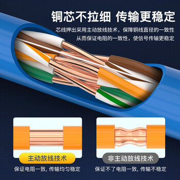 秋叶原（CHOSEAL）原装超五类国标网线CAT5e纯铜线芯 非屏蔽蓝色305米【工程版0.48±0.01mm】QS2608BT305S