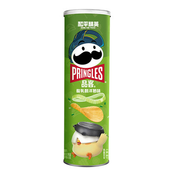 品客(pringles)薯片酸乳酪洋葱味110g 休闲零食膨化食品