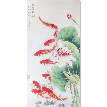 中国工笔画学会会员 著名工笔画家顾英华老师作品——连年有余