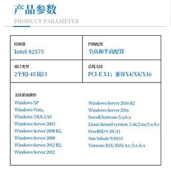 EB-LINK intel 82575芯片PCI-E X1千兆双电口服务器网卡2网口软路由ROS汇聚