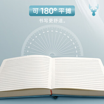 金值 a5带磁扣笔记本子超厚商务记事本加厚大学生日记本办公文具用品皮面本子工作本会议记录本 烟雾蓝/416页