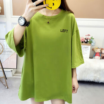 200斤胖夏装短袖恤中长款上衣半袖230大版果绿色left6113xl165210斤