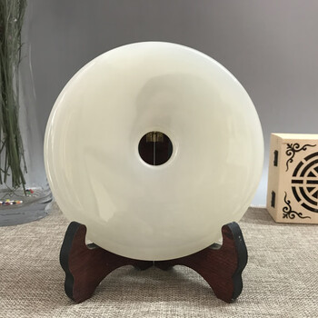 和氏璧雕刻摆件天然阿富汗玉石平安扣摆件客厅和氏璧酒柜原家居礼物