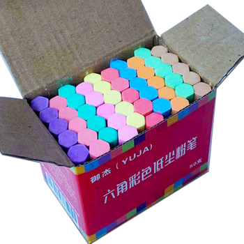 御杰YUJA六角白色彩色粉笔套装儿童无尘无毒粉笔涂鸦笔教师教学黑板报专用笔京东自营厂家京东仓库直发