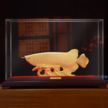 真石演绎绒沙金金龙鱼摆件家居客厅电视酒柜开业乔迁新居礼品招财装饰