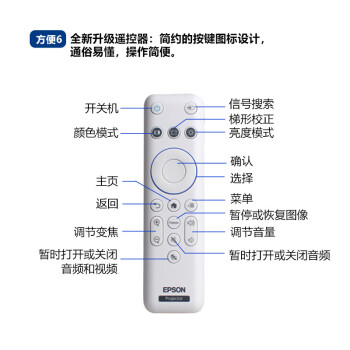 爱普生（EPSON）CO-W01 办公投影仪 卧室投影机家用 网课推荐 便携智能影院 （高流明 WXGA 两年质保）
