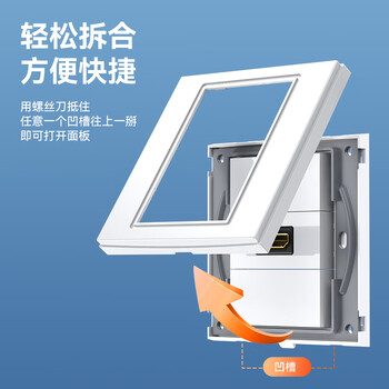 胜为（shengwei）HDMI86面板边框 3口 免焊接墙壁插座装修配套直通母对母模块面板 多功能86型模块CMBHD01H