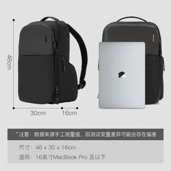 INCASE ARC双肩包苹果MacBookPro华为联想男女笔记本电脑包商务差旅通勤时尚大容量出差高端16英寸黑色