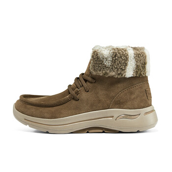 斯凯奇skechers雪地靴archfitrise女子一脚蹬中帮靴保暖雪地靴冬棕色