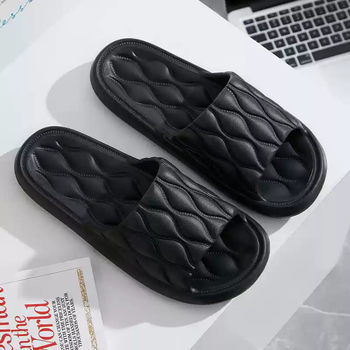 梦庭 情侣EVA凉拖男女家居家用室内浴室洗澡防臭拖鞋 黑色 40-41码