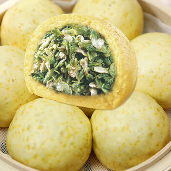 clcey荠菜菜团子速冻素馅包子速食玉米面蔬菜馒头早餐食品 黄金荠菜菜