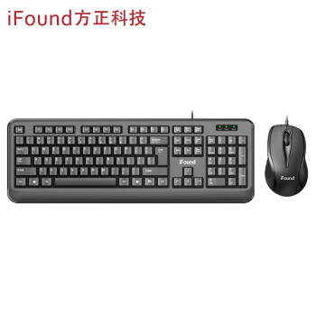 方正科技(iFound)F8108有线键盘鼠标套装 办公键盘USB电脑通用商务家用轻音防泼水鼠标键盘套装全尺寸