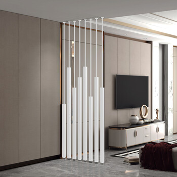 免打孔轻奢铁艺隔断客厅玄关卫生间装饰立柱简约现代北欧入户屏风 崎