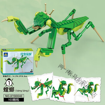 乐高拼装益智小颗粒积木昆虫家族组装螳螂蜻蜓男孩玩具儿童节礼物螳螂