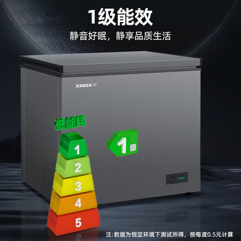 星星（XINGX）200升 单温家用冷柜冰柜减霜80%一级能效预涂内胆 BD/BC-200R