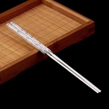 老凤祥筷子云银筷子足银筷子足银实心筷子家用食用带礼带长辈55克水