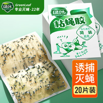 绿叶(Green Leaf)苍蝇粘板粘蝇胶捕蝇灭蝇器20张装 GL02110 绿叶(Green Leaf)苍蝇粘板粘蝇胶捕蝇灭蝇器20张装 GL02110