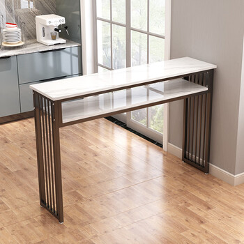 家用双层吧台桌椅简约客厅靠墙隔断高脚桌酒吧长条桌椅凳组合阳台a款