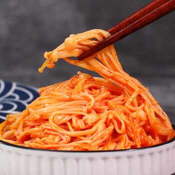 香辣金针菇即食麻辣菌菇酱菜凉拌泡菜咸菜餐小菜下饭菜 杏鲍菇1斤500g