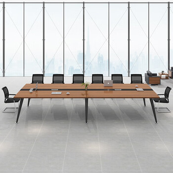 圣黎会议桌椅长桌小型洽谈培训办公桌简约现代工作台2.4*1.2米会议桌