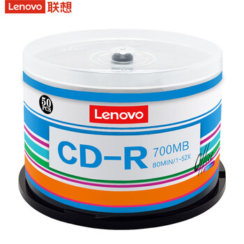 联想（Lenovo）光驱刻录盘 CD-R 光盘 52速700MB 办公系列  空白光盘 桶装50片