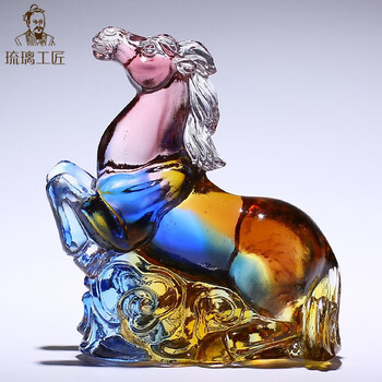 琉璃马摆件价格报价行情- 京东