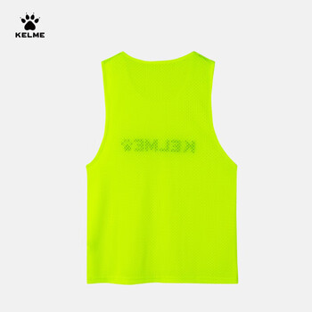 卡尔美（KELME）儿童足球训练背心对抗服篮球网眼透气薄背心定制分队 荧光黄黑140