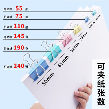 晨光6#15mm 60只/罐 彩色长尾夹 小号金属票据夹 办公燕尾夹00019838