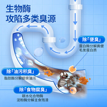 KUMBAZZ管道除臭剂*3 厕所防臭神器卫生间马桶下水道地漏反味除异味