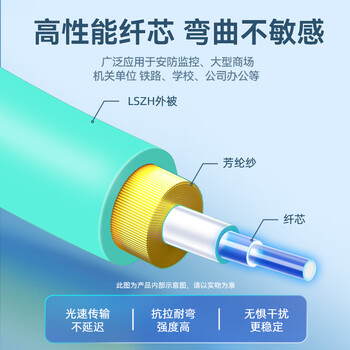 山泽 光纤跳线 电信级万兆LC-LC多模双芯OM3-300 低烟无卤 光纤线 收发器尾纤 5米G3-LCLC05
