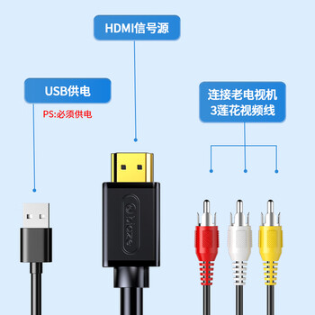 毕亚兹 HDMI转AV三色转换线 高清网络机顶盒电脑PS4连接老式电视机顶盒转RCA接电视投影仪连接线 黑色2米 毕亚兹 HDMI转AV三色转换线 高清网络机顶盒电脑PS4连接老式电视机顶盒转RCA接电视投影仪连接线 黑色2米