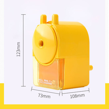 Nakabayashi  多彩可爱学生手摇削笔机/卷笔刀/铅笔削笔器/转笔刀 黄色 DPS-H101KY