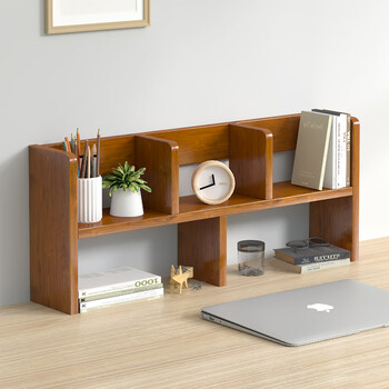 木匠印记简约电脑桌上小型书架办公桌面置物架学生书桌简易置物架收纳