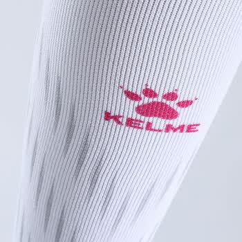 卡尔美（KELME）成人足球袜长筒加厚防滑毛巾底运动高筒袜子 白粉 L