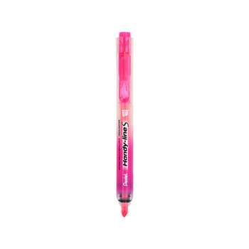 派通（Pentel ）SXS15 按动荧光笔 手账记号笔标记笔 伸缩式大容量荧光笔可换芯 4.5mm 粉色